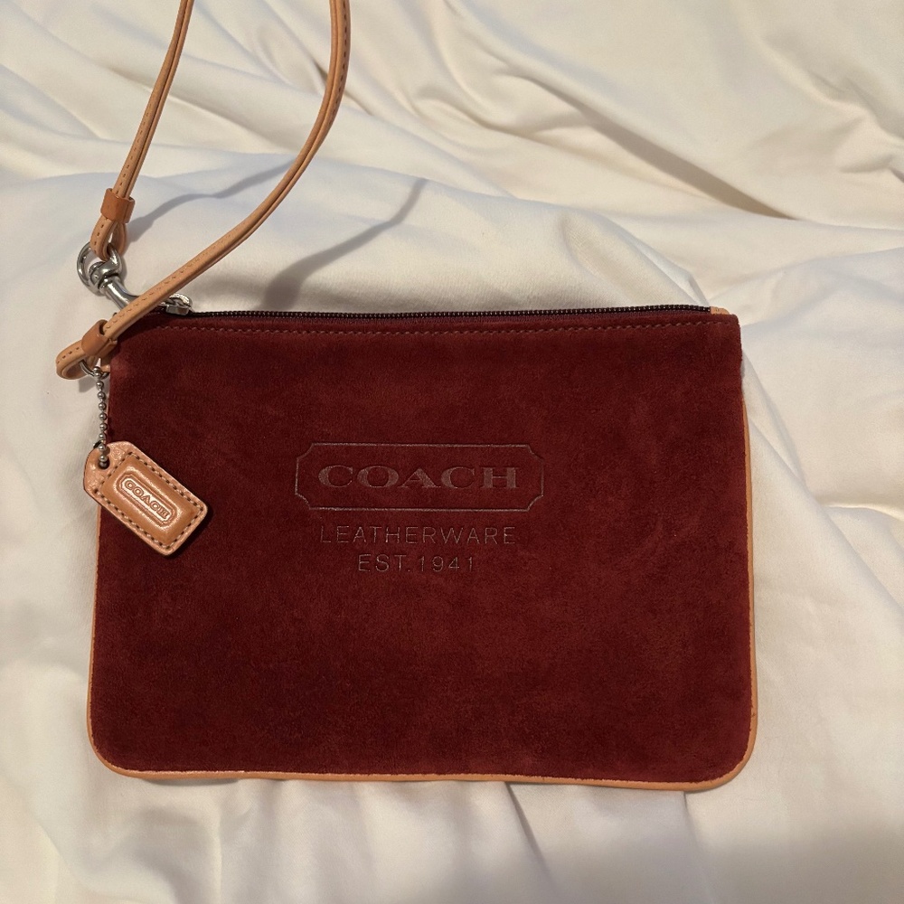 Coach suede wristlet
